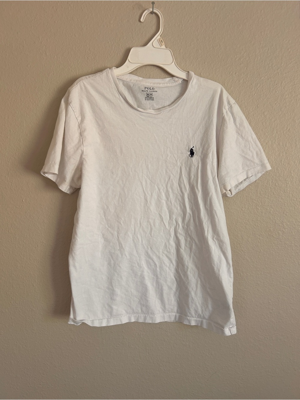 Polo by Ralph Lauren White Crewneck T‑Shirt with Navy Pony